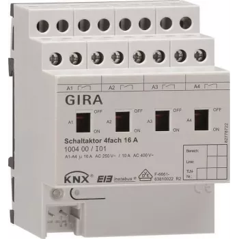GIRA 100400 komutacinis vykdiklis 4 kanalų 16A KNX/EIB REG