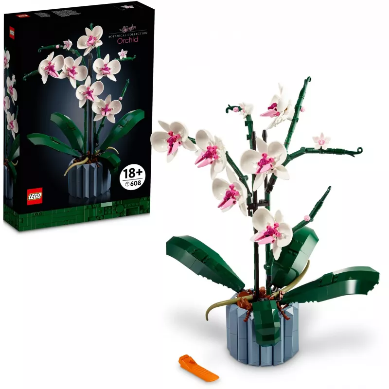 LEGO 10311 Icons Orchid – Dirbtinio augalo konstruktorius su gėlėmis, namų dekoro aksesuaras suaugusiems, Botaninė kolekcija, dovana vyrui ar žmonai