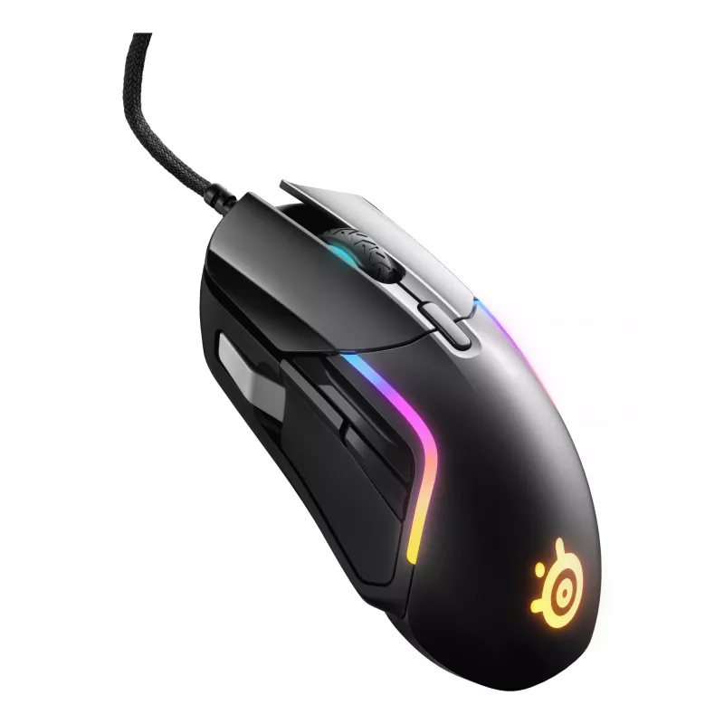 Žaidimų pelė STEELSERIES Rival 5 dešinei rankai, TrueMove Air jutiklis, 18 000 DPI, 9 programuojamų mygtukų, USB Type-A, IP54