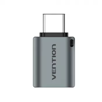 Vention USB-C (vyriškas) į USB 3.0 (moteriškas) OTG adapteris, pilkas aliuminio lydinys