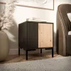 Naktinis staliukas Cama Meble MERCI 44x40x52,5 cm, juodas ir ąžuolo, MDF/medžio drožlių plokštė, 2 vnt.