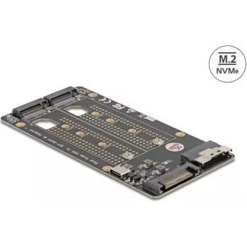 DELOCK SFF-8654 8i į 2x M.2 Key M NVMe SSD keitiklis, modelis 64295