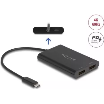 DELOCK Adapter USB Type-C į 2× DisplayPort 4K 60 Hz 64308
