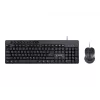 Pilno dydžio laidas klaviatūra Gembird KBS-UM-04 USB QWERTY JAV anglų su pele, juoda, 1.5 m laidas