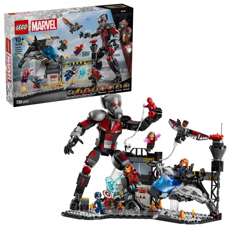 LEGO MARVEL 76314 Kapitonas Amerika: Pilietinis karas – Mūšis