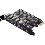 Renkforce RF-6613198 5+2 Port USB 3.2 Gen 1 valdiklio plokštė USB-A (USB 3.0), USB-C® (USB 3.2 Gen 1) PCIe x1