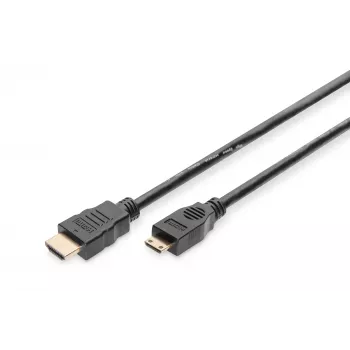 Digitus ASSMANN HDMI-Mini-HDMI kabelis 3 m, 30 AWG, dviguba izoliacija, juoda (AK-330106-030-S)