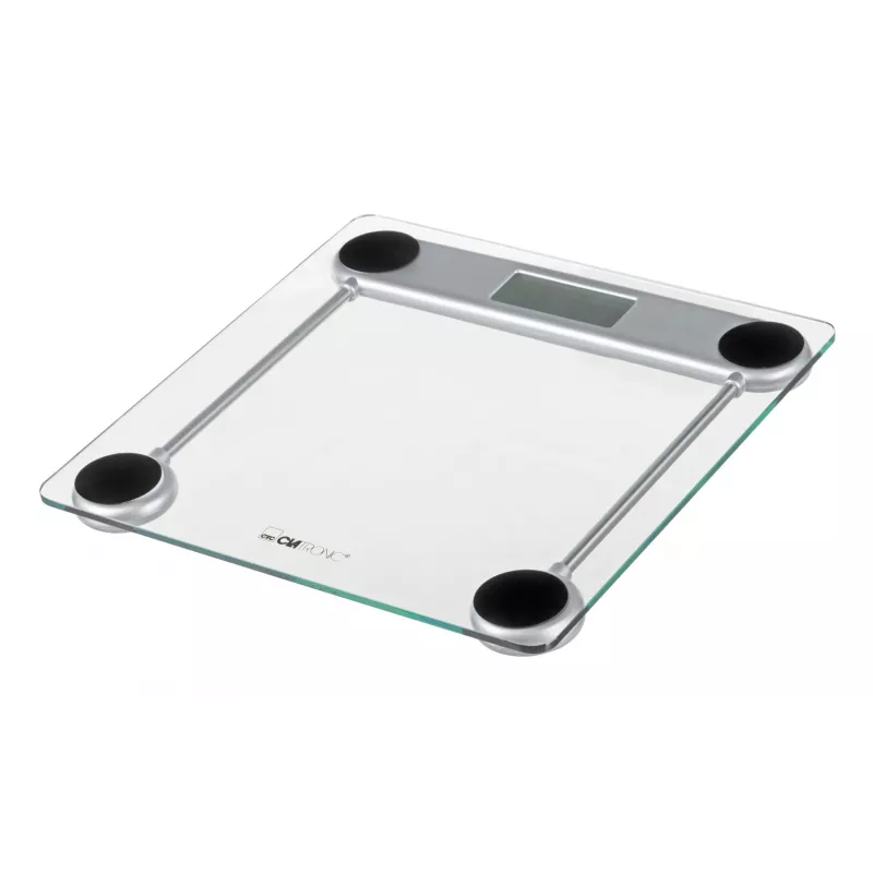 Svarstyklės elektroninės asmeninės CLATRONIC PW 3368 – 150 kg, tikslumas 100 g, stiklinė platforma