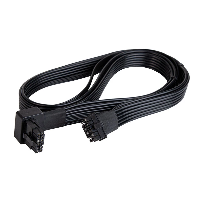 SilverStone SST-PP14-90 12VHPWR kabelis, 90 laipsnių, 650 mm, juodas