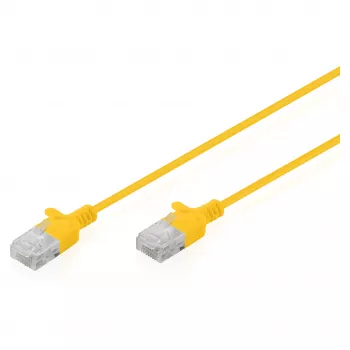 Patch kabelis DIGITUS CAT6 U-UTP Slim, 2 m, geltonas