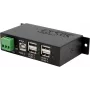 USB šakotuvas Exsys EX-1163HMS — 4 prievadai su 15 kV ESD apsauga, DIN bėgelio komplektas