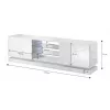 TV spintelė cama meble QIU 160 — MDF baltas blizgus, 1600×420×570 mm
