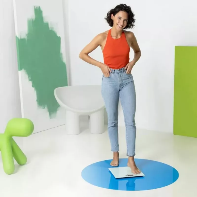 Svarstyklės asmeninės Ecomed by Medisana PS-72E – 150 kg, stiklinė platforma, balta