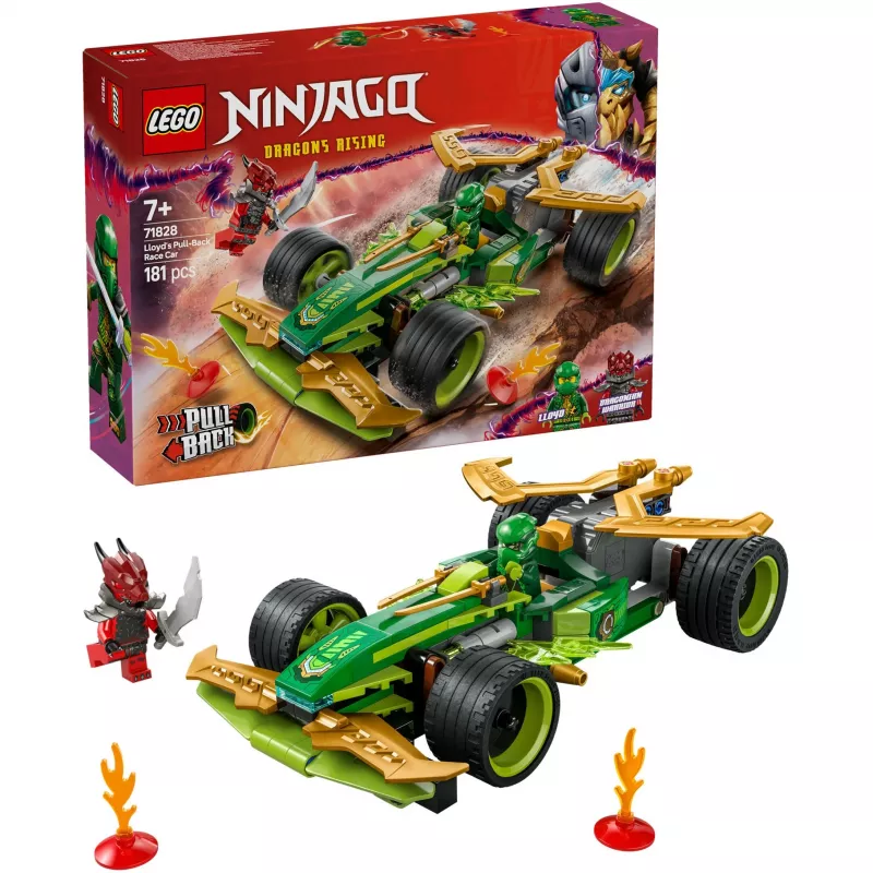 LEGO statybinis rinkinys NINJAGO Lloyd's Action Speedster 71828, 181 detalės, 2 minifigūrėlės, amžius 7+