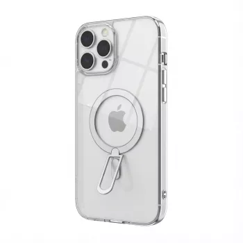Apsauginis dėklas GUAN iPhone 16 su 10H grūdintu stiklu, integruota atrama, baltas