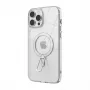GUAN 10H grūdinto stiklo dėklas su stovu, skirtas Apple iPhone 16, permatomas/sidabrinis
