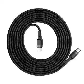 USB laidas Baseus Cafule 2m USB-C juodai pilkas