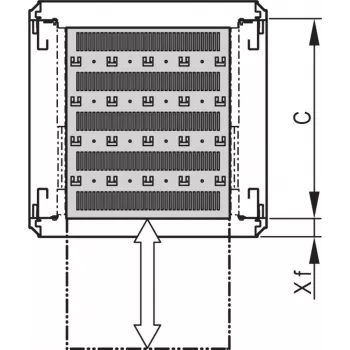SCHROFF 19SHELF TELE.1U C=500 RAL7021 - Stovo lentyna (21130343)
