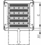 SCHROFF 19SHELF TELE.1U C=500 RAL7021 - Stovo lentyna (21130343)