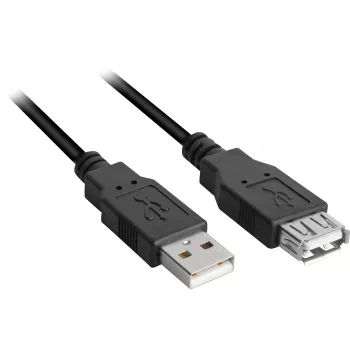 USB kabelis Sharkoon 2m USB A juodas