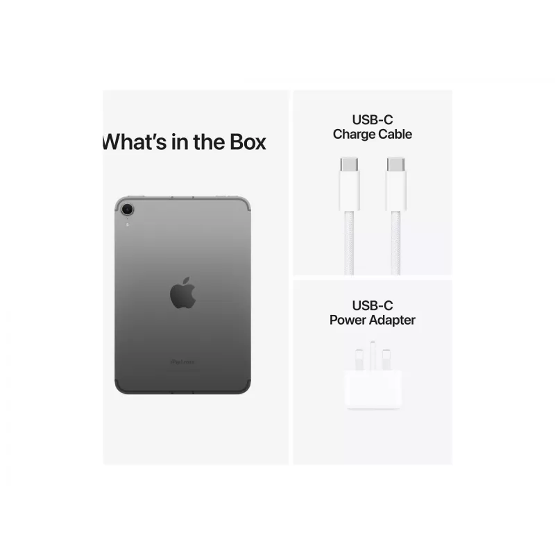 Apple iPad mini 5G TD-LTE & FDD-LTE 128 GB 21,1 cm (8,3 inch) Wi-Fi 6E (802.11ax) iPadOS 18 Pilka
