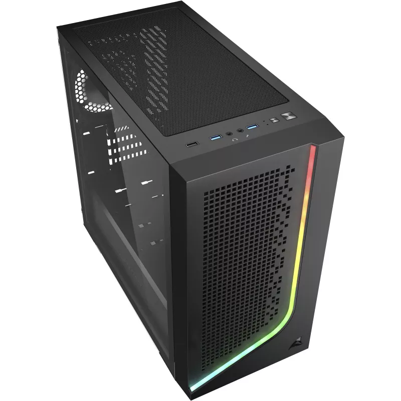 Korpusas Sharkoon J1000 ARGB mATX – vidutinis bokštas su ARGB apšvietimu
