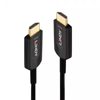 Lindy 20m Hibridinis šviesolaidinis itin didelės spartos HDMI laidas, 20 m, HDMI A tipo (standartinis), HDMI A tipo (standartinis), 48 Gbit/s, garso grįžtamasis kanalas (ARC), juoda