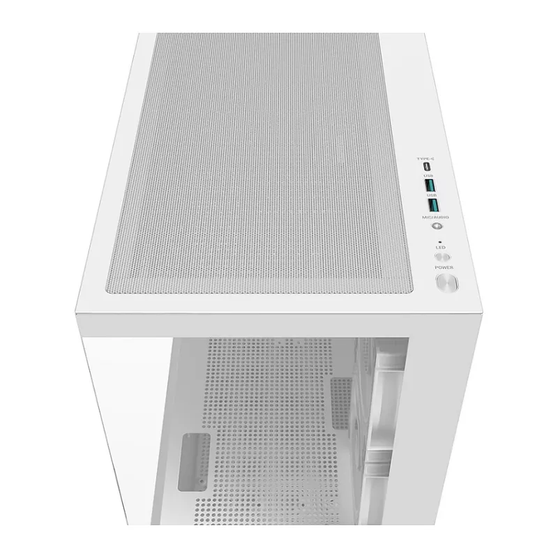 Korpusas DeepCool CG380 3F WH — Baltas, Midi Tower, 235×437×451 mm, ITX/mATX, 3x 120 mm ventiliatoriai