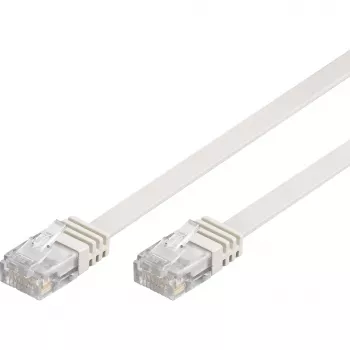 Wentronic Goobay CAT 5e Flat-Patch laidas, U/UTP, baltas, 1,5 m – CCA vario mišinys (95191)