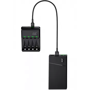 Green Cell GC VitalCharger akumuliatorių įkroviklis su 4× AA 2000 mAh NiMH baterijomis