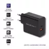 Qoltec 51716 sieninis įkroviklis 63 W, USB-C PD + USB QC 3.0, 5-20 V 1,5-3 A, juodas
