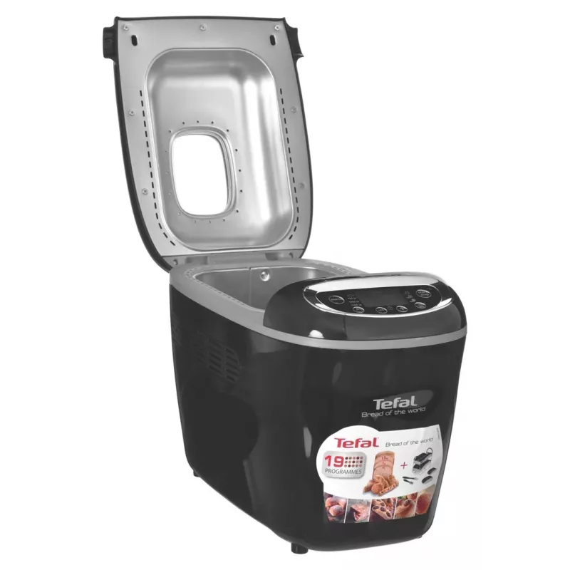 Duonkepė Tefal PF611838 — 1600 W, 1,5 kg talpa, 19 programų, jutiklinis valdymas, juoda