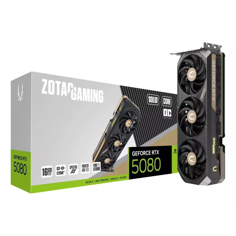 Vaizdo plokštė NVIDIA GeForce RTX 5080 16 GB GDDR7 ZOTAC GAMING SOLID CORE OC