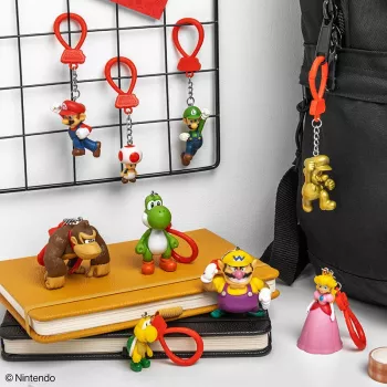 Rakto pakabukų rinkinys Backpack Buddies Paladone Super Mario CDU 24 vnt. – įvairūs personažai, kolekcionuojami aksesuarai