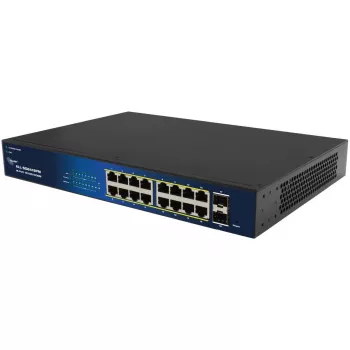 ALLNET ALL-SG8418PM 18 prievadų Gigabit PoE jungiklis, 16 PoE prievadų, 2 uplink prievadai