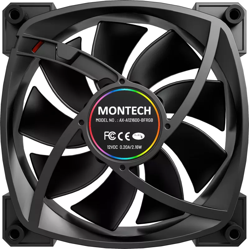 MONTECH AX120 120mm ARGB 3 vnt. korpuso ventiliatoriai - juodi