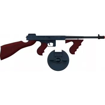 Pulio metalinis gangsterio pistoletas 155132/6 – spyruoklinis žaislinis pistoletas, metalinė konstrukcija, 8 šovinių talpa