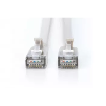 Lygus pataikymo laidas DIGITUS CAT6A F-FTP, 7 m, pilkas, RJ-45–RJ-45, 10 Gbit/s