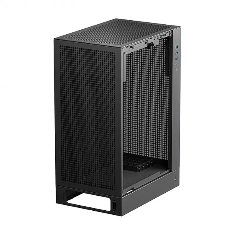 Korpusas DeepCool CH170 PLUS Tower Black – micro-ATX/mini-ITX, grūdintas stiklas, USB-C, maitinimo šaltinis viršuje