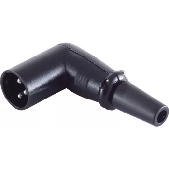 XLR kampinis jungtis ShiverPeaks BS55006 – 3 kontaktų dešiniojo kampo mikrofoninis / kabelio jungtis, juoda