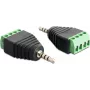 Adapteris iš 2,5 mm stereo lizdo į gnybtų bloką DeLOCK 65454, juodas/žalias
