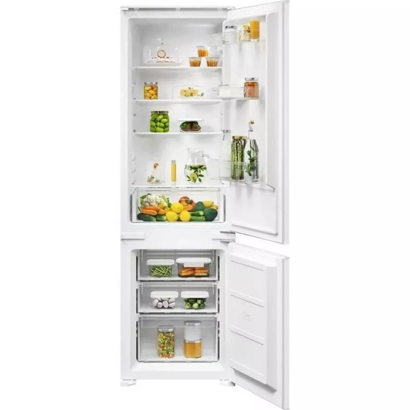 Įmontuojamas šaldytuvas-šaldiklis Electrolux ENS3SE18S — nerūdijantis plienas, viršuje esantis šaldiklis, reversinės durelės, energijos klasė E
