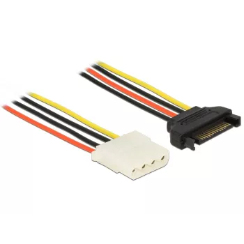 Vidinis maitinimo laidas DeLOCK 60136 0,2 m SATA 15 kontaktų į Molex 4 kontaktų