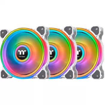Thermaltake Riing Quad 12 ARGB 120mm korpuso ventiliatoriai 3 vnt. komplektas Baltas