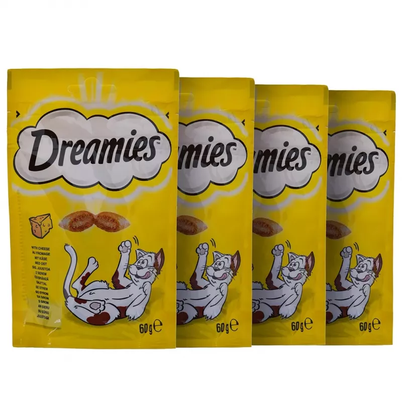 Kačių skanėstai Dreamies sūris, vištiena, lašiša asorti 12×60 g