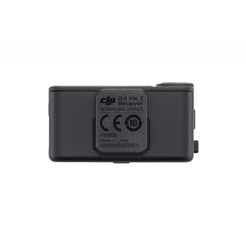 Mikrofono imtuvas DJI Mic 3 Camera mount juodas – baterijinis, su 3,5 mm garso ir USB kabeliais