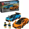 Konstruktorius LEGO Speed Champions rinkinys 77238 – Lamborghini Revuelto ir Huracán STO, 607 dalių, 2 minifigūrėlės, rekomenduojamas amžius 10+