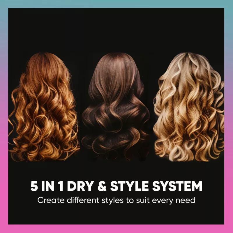 Plaukų formavimo prietaisas SBB 5-in-1 Blowdry and Style SBDR-2850-EU – daugiafunkcis džiovintuvas ir formavimo įrankis