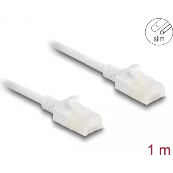 DeLOCK RJ45 Cat.6A tinklo kabelis 1 m baltas