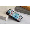 iKins apsauginis dėklas iPhone XS / XS Max juodas uolienų dizainas, apsauginis galinis dangtelis